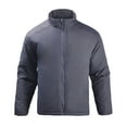 thumbnail image 2 of Sentmoon Winter Coat for Men Solid Color Long Sleeve Turtle Neck Men's Lightweight Jackets Plus Size Zipper Windbreaker Waterproof Clothes Men with Pockets Fall Trendy for Climbing and Hiking, 2 of 4