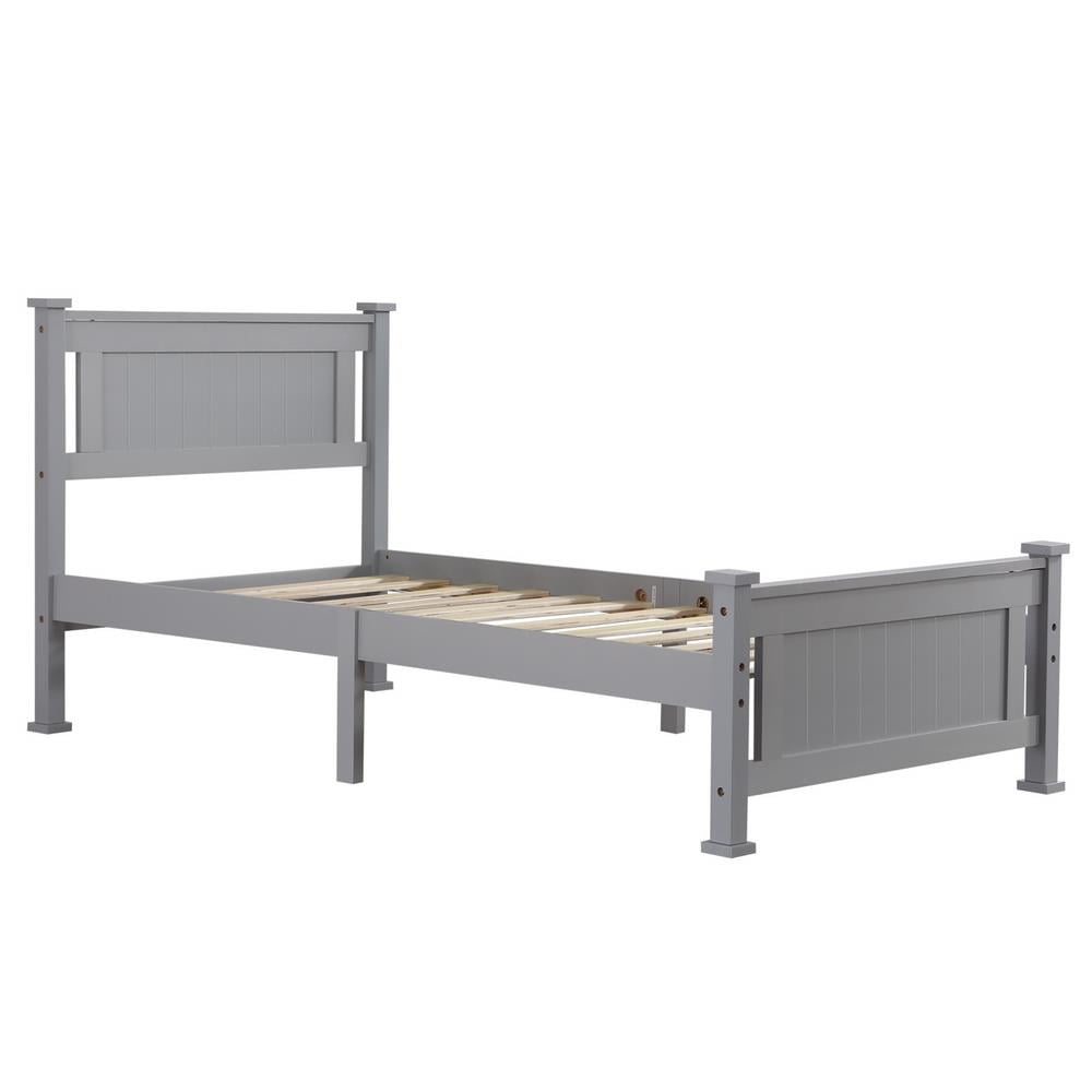 Ktaxon Twin Bed Frame,Solid Pine Wood Twin Platform Bed