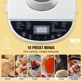 thumbnail image 2 of Programmable Bread Machine 2LB, 19-in-1 Functions, Gluten-Free & Whole Wheat Setting, 3 Crust Colors, Nonstick Ceramic Pan, Compact Design – White, 2 of 6
