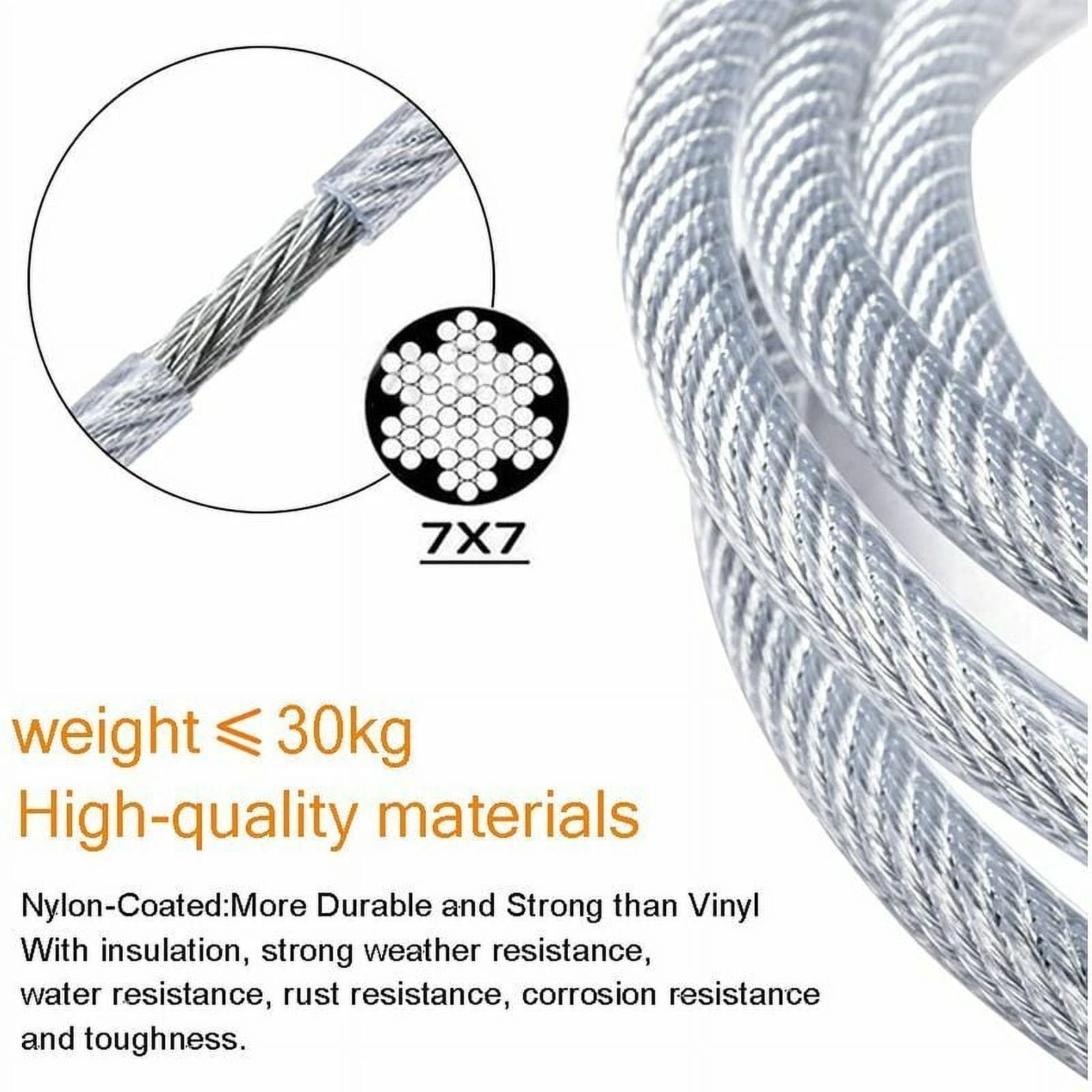 Heavy-Duty Guide Wire For Outdoor String Lights, Multipurpose Usage With Easy To Install Stainless Steel Cable, Anti-Corrosion And Rust Resistance, Ideal For Patio, Gazebo