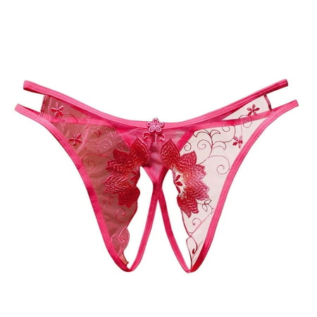 BKQCNKM Womens Underwear Underwear Women Pack Panties For Women Pants Women Thong Lace Panties Thong Underwear Briefs Ladies Thongs For Women Underwear For Women (Women) Hot Pink One Size