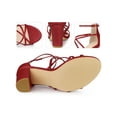 thumbnail image 2 of BLISSFUL STEP Sandales à Talons Épais à Brides Croisées pour Femmes Rouge 8.5, 2 of 4