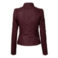thumbnail image 2 of Made by Johnny Women's Vegan Leather Motorcycle Jacket M WINE, 2 of 6