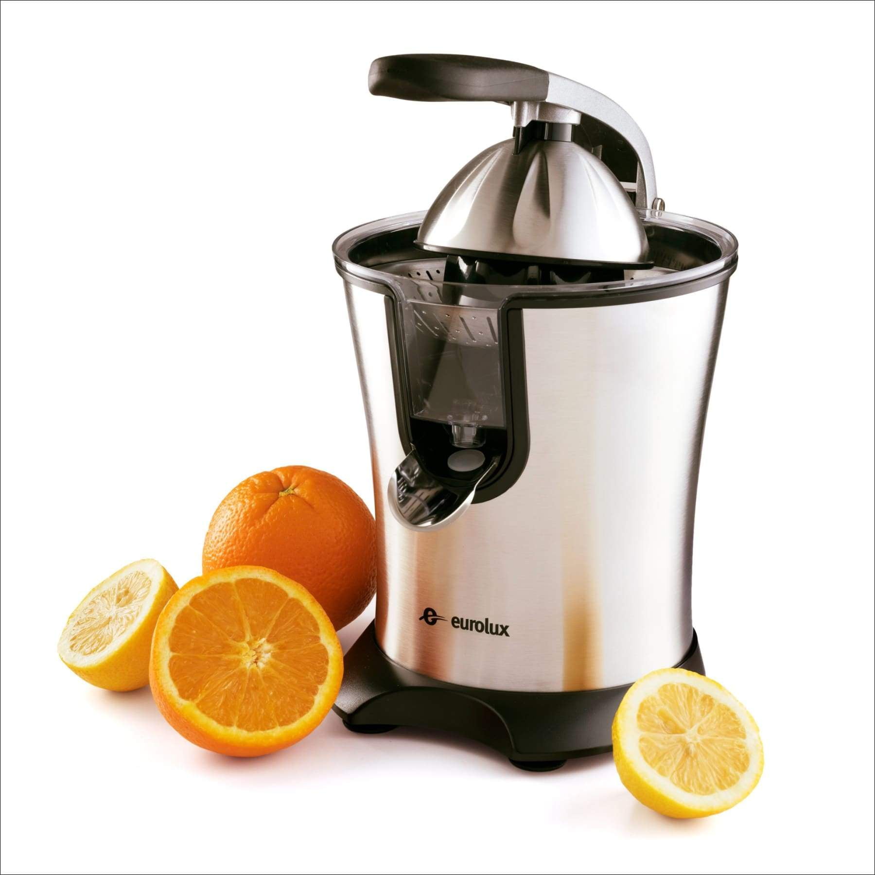 two interchangeable cones can be used with all sizes of citrus fruits Electric citrus juicer Stainless steel orange juicer with 200W ultra-quiet motor and drip-proof nozzle