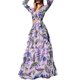 thumbnail image 1 of TRKIYQC Conjuntos de 2 uds de primavera y otoño para mujer, Tops cortos de manga larga con cuello en V y falda acampanada floral larga TRKIYQC moda, 1 of 6