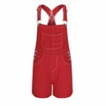 thumbnail image 4 of ylioge Rompers for Women 2023, Womens Denim One Piece Jumpsuit 90s Solid Color Adjustable Strap Bib Shorts with Pockets Denim Overalls for Women Fall, 4 of 5