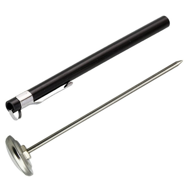 1pc Kitchen Stainless Steel Food Thermometer Mini Coffee Milk Thermometer Kitchen Gadget for Home (Silver + Black)
