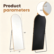 CONCETTA 64x21 Arched Full Length Mirror, Full Body Standing Mirror Floor Mirrors, Gold