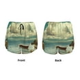 thumbnail image 3 of Balery Serene Coastal Blue Sky Pantalones cortos deportivos para mujer con forro y dos bolsillos, elásticos, para entrenamiento, gimnasio, yoga-XX-Large, 3 of 7