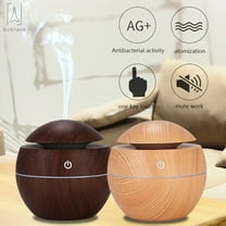 Gustave 130ml LED Cool Mist Humidifier Aromatherapy Essential Oil Diffuser Color Change Ultrasonic Wood Grain for Office Home Bedroom Car