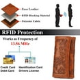 thumbnail image 5 of APHISON Women's Embossed Trifold Wallet, Brown, 5 of 6