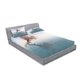 thumbnail image 2 of Ambesonne Nautical Fitted Sheet & Pillow Sham Set, Lonely Tree in Water, Full, Teal Pink, 2 of 2