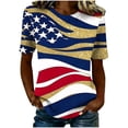 thumbnail image 5 of VKOYWKM American Flag Shirts for Women 4th of July Independence Day Graphic Tees Patriotic Short Sleeve Crew Neck Summer Tops Tshirts, 5 of 6