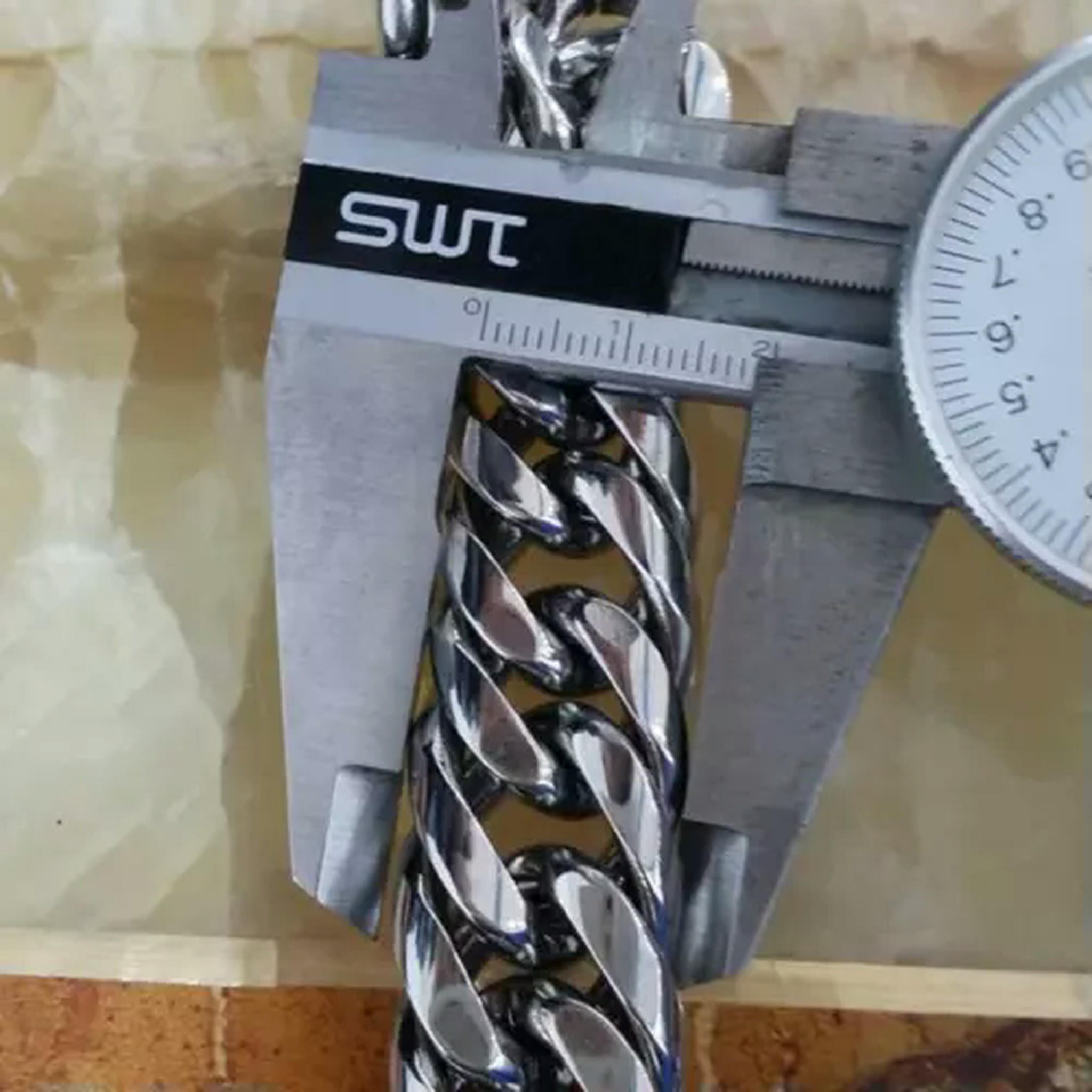 20mm Wide Silver 316L Stainless Steel Curb Cuban Link Chain Necklace Jewelry