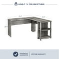 thumbnail image 5 of BELLEZE Corner L-Shaped Home Office Computer Desk - Kent (Grey Wash), 5 of 7