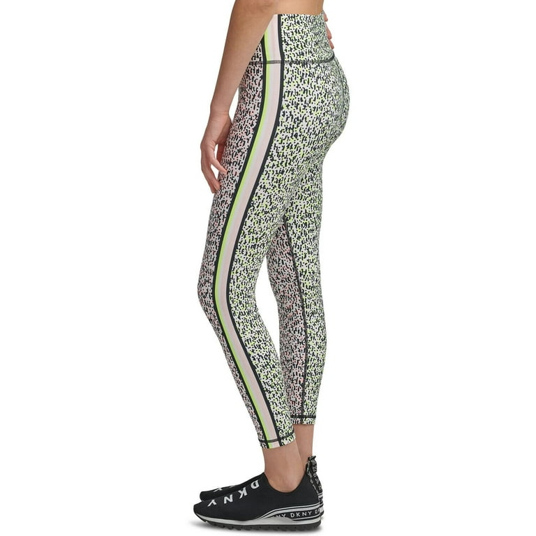 DKNY SPORT Womens Ivory Stretch Pocketed Moisture Wicking Pull-on Animal  Print Active Wear High Waist Leggings L