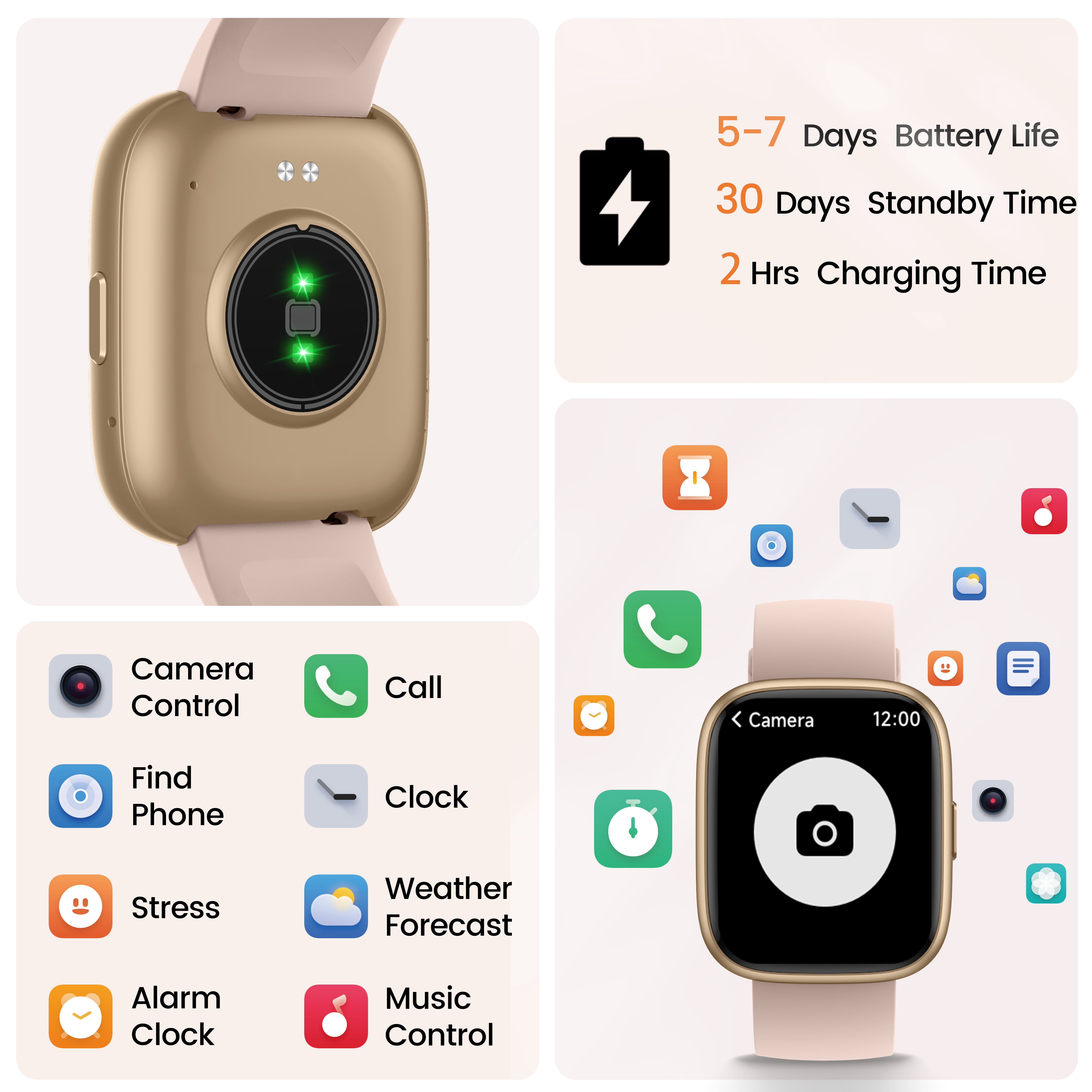 Smart Watch Fits for Android and IPhone, Smartwatch for Women Men with Alexa Built-in, 1.83" HD Touchscreen Fitness Tracker 120 plus Sports Mode, Smart Watch with Bluetooth Call, IP68, for Gift Pink