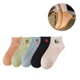 thumbnail image 6 of Zoyueyie 5 Pairs Embroidery Fruit Pattern Creative Ankle Socks Comfortable Cotton Socks Low Cut Socks for Women Girls Ladies, 6 of 11