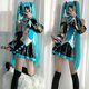 thumbnail image 2 of Hatsune MIKU Cosplay Anime Ropa Carnaval Fiesta de Halloween Traje de vestir Mujeres Vestido azul Peluca Estilo japonés Kawaii 2024, 2 of 5