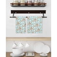 thumbnail image 3 of Easter Bunny Kitchen Dish Towels for Drying Dishes Set of 4, Spring Easter Eggs Botanical Blue Striped Waffle Weave Microfiber Hand Tea Bathroom Towels Quick Dry & Absorbent Towel 15.7x23.6, 3 of 7