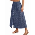 thumbnail image 2 of Women'S Slit Split Long Skirts High Waisted Summer Maxi Skirts Blue XXL, 2 of 9