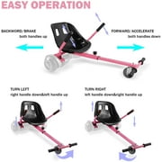 HoverTech 1 All In One Hover Cart Attachment For Hoverboard - Transform your Hoverboard into a Go Kart with Hovercart - Pink