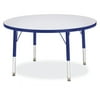 Jonti-Craft Kydz Activity Table-Color:Gray Top / Blue Edge,Height:Toddler Height,Size:36" diameter