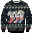 thumbnail image 2 of Lotusprinthandmade Unicorn Socks Sweater (Midweight) S-5XL Multicolor (4XL), 2 of 5