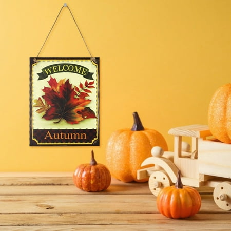 

Dyfzdhu Country Style Autumn Wooden Wall Hangings Listing Harvests Festival Pumpkin Maple Leaf Scene Layout Decorations Autumn Pendant