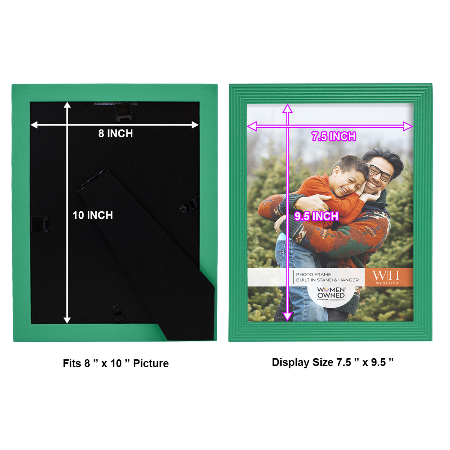 Emerald Green Rustic Picture Frame, 8 x 10