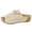 Beige, variant on Clearence Women’s Metal Buckle Wedge Heel Fish Mouth Slippers Summer Casual Sandals, Lightweight Platform Shoes with Breathable Straps & Arch Support Design