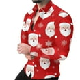 thumbnail image 2 of BLTIBY Christmas Shirt for Men Button Down Long Sleeve Lapel Shirts Cats Printed Casual Holiday Beach Shirts Top Multicolor 17 XL, 2 of 8