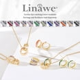 thumbnail image 7 of Linawe Diamond Crystal Silver Necklace for Women, Interlocking Double Circle Pendant, Birthstone Rhinestone Cubic Zirconia Dainty Jewelry, Hypoallergenic Stainless Steel Chain, 7 of 7