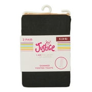 2 Pair Justice Shimmer Footed Tights