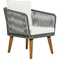 thumbnail image 7 of Wood Patio Conversation - 4 With Comfortable Seating & Cushions Outdoor Furniture Legs Fabric, 7 of 7
