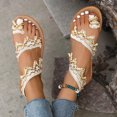 thumbnail image 6 of HAOTAGS Womens's Casual Walking Sandals Plus-size Clip Toe Summer Flat Sandals White Size 5.5, 6 of 9