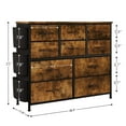 thumbnail image 3 of Commode à 10 Tiroirs, Buffet en Bois Commodes Armoire de Rangement avec 10 Tiroirs en Tissu et Poches Latérales pour Adultes, 3 of 9