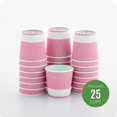 thumbnail image 2 of Restaurantware 4 Ounce Paper Cups, Pack of 25 Ripple Wall Disposable Cups \u2013 Leakproof, Recyclable, Light Pink Insulated Hot Beverage Holders, with Matching Lids Available for Purchase Separately, 2 of 8