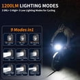 thumbnail image 3 of Bike Light Underneath Mounted Headlight for Night Riding, 1200LM Cut-Off Line Beam, Rechargeable Front Bicycle Light, 9 Modes, IPX6 Waterproof for Road MTB E-Bike, 3 of 7