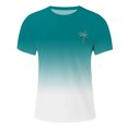 thumbnail image 3 of Tropical Vacation Beach T Shirts for Man Summer Casual Short Sleeve Crewneck Gradient Color Coconut Tree Graphic Tees, 3 of 7