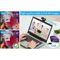 thumbnail image 3 of 1080P HD Webcam with Microphone and Privacy Cover, USB Plug &  Computer Camera, 120° Wide Angle Fixed  Web Camera for Video Conferencing, Online Learning, Streaming and Gaming, 3 of 8