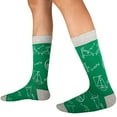 thumbnail image 2 of Penkiiy Middle Socks for Men Adult Men Print Patchwork Lovely Middle Tude Socks Home Sports Stockings Green Socks, 2 of 3