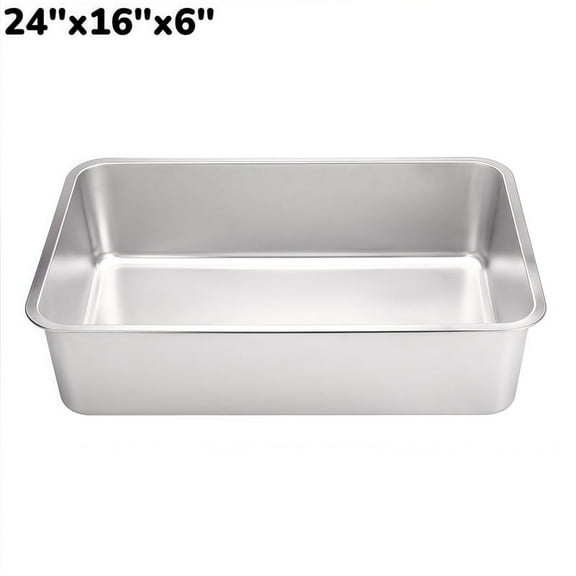 24" Stainless Steel Cat Litter Box, Large Open Top with High Sides, Easy to Clean Anti-Track & Anti-Scatter Design for Big Cats