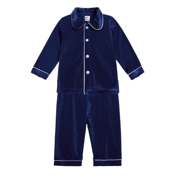 Esaierr 2PCS Boys Girls Silk Stain Outfits Pajamas Outfits for Kids Toddler Baby Solid Color with Pocket Long Sleeve for 9M-9Y Fall Winter Robe Stain Pajamas Loungewear