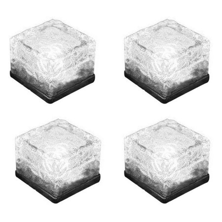 

Solar Brick Lights 4 Pack Solar Ice Square Lights Solar Glass Brick