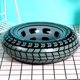thumbnail image 1 of Círculo de tubo de flotador de piscina inflable de anillo de natación de neumático de rueda negra para juego de verano, 1 of 8
