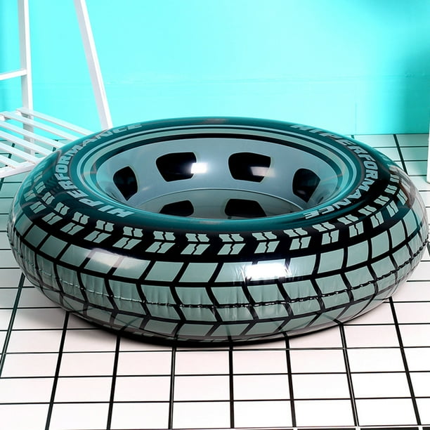 Círculo de tubo de flotador de piscina inflable de anillo de natación de neumático de rueda negra para juego de verano