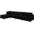 thumbnail image 3 of Meridian Furniture Julia Black Velvet Modular Sectional, 3 of 7