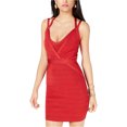 thumbnail image 1 of GUESS Womens Strappy Bodycon Dress, Red, Large, 1 of 1