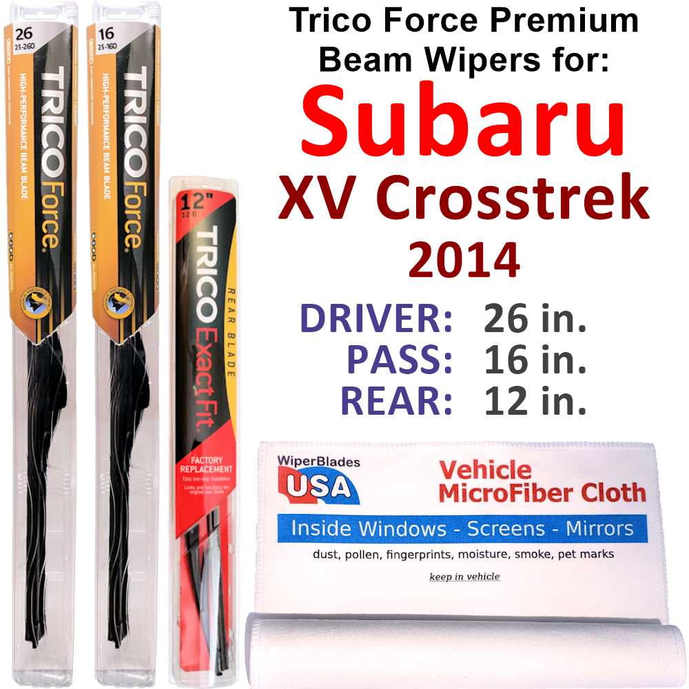 2014 Subaru XV Crosstrek Performance Beam Wipers (Set of 3) w/Rear